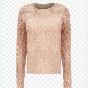 LOFT Textured Long Sleeve Top in Cream